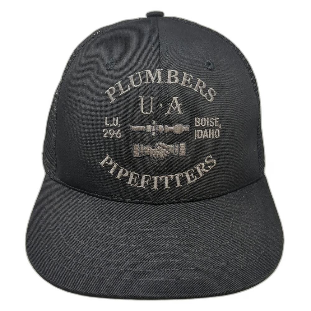 Unionwear Plumbers Pipefitters LU 296 Boise Black One Size Trucker Hat Snapback